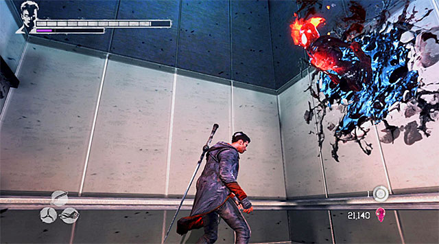 SOUL 7/9 - You can find soul at the end of exploring the 106th floor in the moment when you have to return to 105th floor for a while - Mission 16: The Plan - Lost Souls - DMC: Devil May Cry - Game Guide and Walkthrough