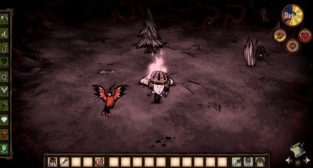 The sanity indicator is quite peculiar, and it can influence the perception of the world by your character - Sanity - Gameplay basics - Dont Starve - Game Guide and Walkthrough