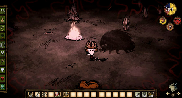 When the sanity level drops to 30, the character becomes insane and the animals that so far have been harmless, start to attack - Sanity - Gameplay basics - Dont Starve - Game Guide and Walkthrough