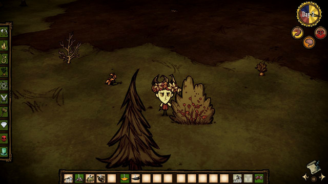 It is the time now to fill your character's stomach now - Day one - The adventure begins - Dont Starve - Game Guide and Walkthrough