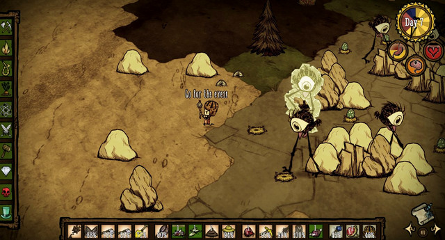 While hunting, remember at all times not to fight with too many enemies at once - Hunting - How to get food - Dont Starve - Game Guide and Walkthrough