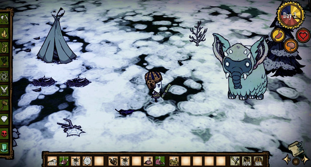 Apart from a regular Koalefant, there is also a winter variety - a Winter Koalefant - Hunting - How to get food - Dont Starve - Game Guide and Walkthrough