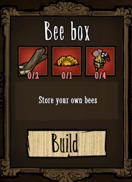 To start a mass production of honey, you are going to need a Bee Box first of all - Raising animals - How to get food - Dont Starve - Game Guide and Walkthrough