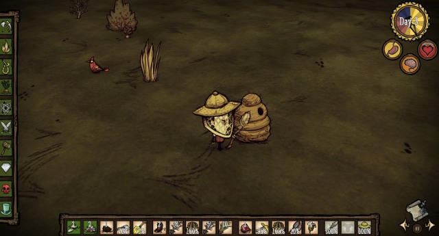 Honeycomb can be acquired by destroying a Bee Hive, that is, unfortunately, protected by a swarm of infuriated bees - Raising animals - How to get food - Dont Starve - Game Guide and Walkthrough