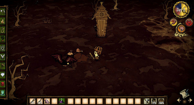 Once killed, werepig leaves behind two pieces of Meat and Pig Skin - Pigs - Dont Starve - Game Guide and Walkthrough