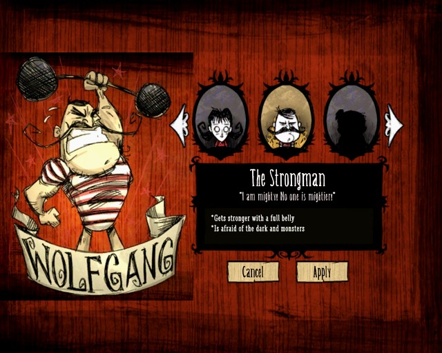 Remember to keep this character well fed. - Characters changes - Dont Starve - Game Guide and Walkthrough