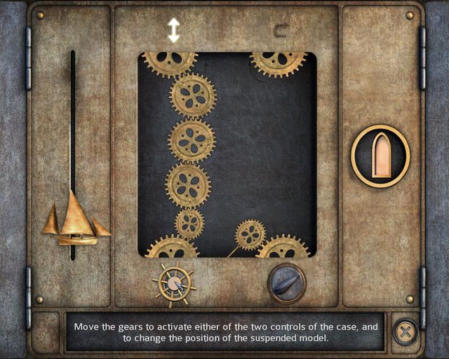 If you want to change its position, you have to move the gears to the other side, as shown in the screenshot - Mysteries of the Professor - Chapter 1: Vambery Manor - Dracula 4: The Shadow of the Dragon - Game Guide and Walkthrough