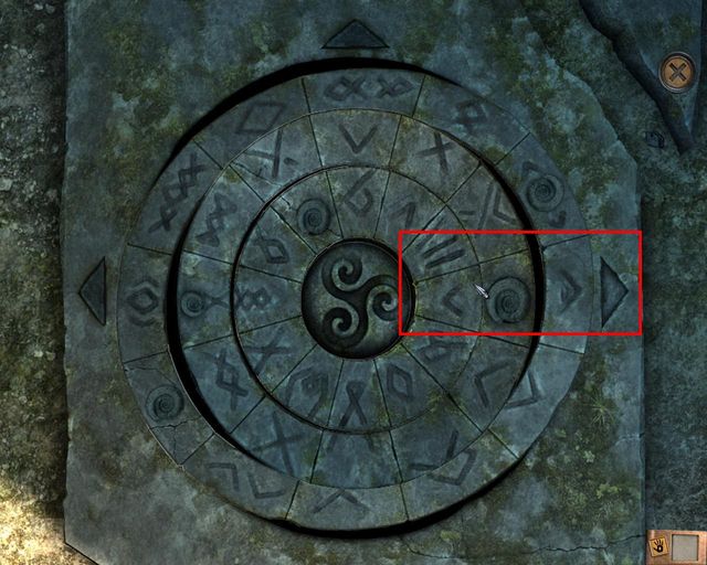 Arrange the circle a shown in the above screenshot and enter the small room - Mysteries of the cemetery - Chapter 1: Vambery Manor - Dracula 4: The Shadow of the Dragon - Game Guide and Walkthrough