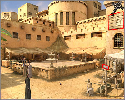 You will find yourself standing next to the camels, however you may ignore these animals, because you won't be going into the desert anytime soon - Marketplace - Cairo - Dracula: Origin - Game Guide and Walkthrough