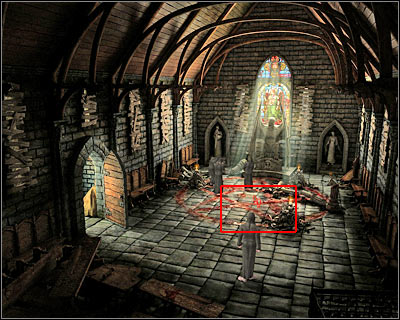 As you've probably noticed by now, one of the possessed monks is using a chalice to drink blood - Abbey II - Vienna - Dracula: Origin - Game Guide and Walkthrough