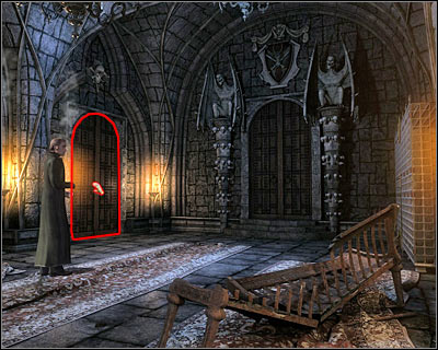 You should end up standing in front of a small armory (screen) - Dracula's Castle V - Transylvania - Dracula: Origin - Game Guide and Walkthrough
