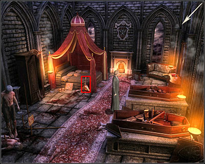 You may leave the bedroom, because you won't find other items here - Dracula's Castle VII - Transylvania - Dracula: Origin - Game Guide and Walkthrough