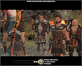 Approach the two Dalish Hunters standing beside the camp entrance #1 (M25, 2) - Long Way Home - p. 1 - Act I - Dragon Age II - Game Guide and Walkthrough