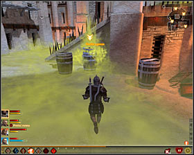 The basic difficulty of this part of the quest is that you character will gradually lose health because of the gas - Blackpowder Courtesy - p. 2 - Act II - Dragon Age II - Game Guide and Walkthrough