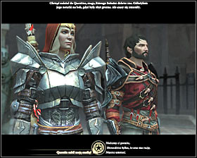 After reaching the new location you will be joined by Meredith and you will both meet First Enchanter Orsino #1 (M92, 1) - The Last Straw - p. 8 - Act III - Dragon Age II - Game Guide and Walkthrough