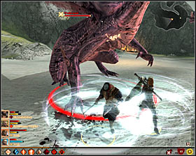 I suggest choosing two persons who will attack dragon directly #1, while two others should stay on the back and attack the dragon from the distance (using spells, bows or crossbows) - Mine Massacre - Act III - Dragon Age II - Game Guide and Walkthrough