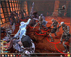 A main reason why you should attack Hadriana #1 mainly is that the fight will be over when she is dead, even if any monsters are still alive - A Bitter Pill - p. 2 - Act II - Dragon Age II - Game Guide and Walkthrough