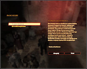 To activate the task you have to enter into interaction with the table at Mrs Selby's in the Docks #1 (M19, 10), which is available automatically after completing the additional quest Underground Trail - Search and Rescue - Act II - Dragon Age II - Game Guide and Walkthrough