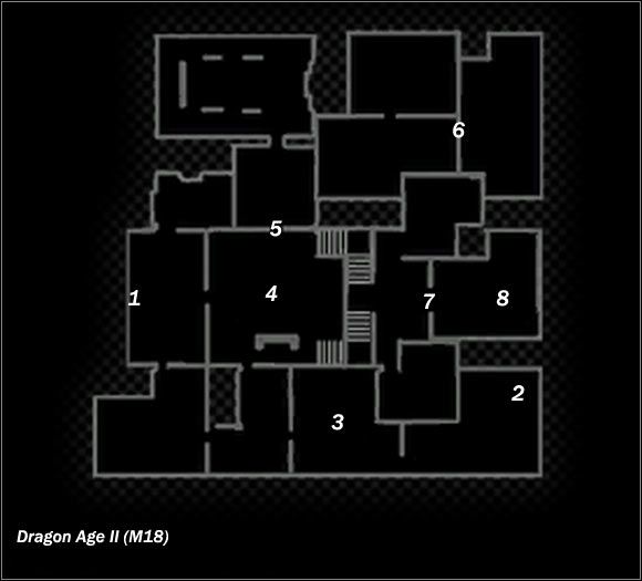 Legend - Map M17 Barracks; Map M18 Danarius/Fenris estate - Maps - Dragon Age II - Game Guide and Walkthrough