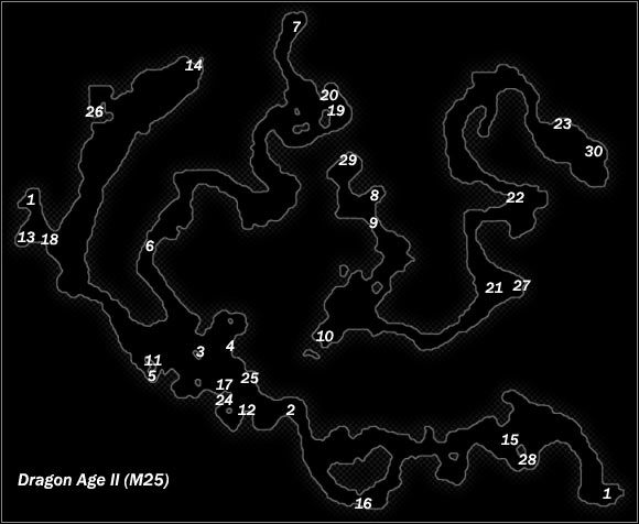 Legend - Map M25 Sundermount; Map M26 Sundermount Caverns - Maps - Dragon Age II - Game Guide and Walkthrough