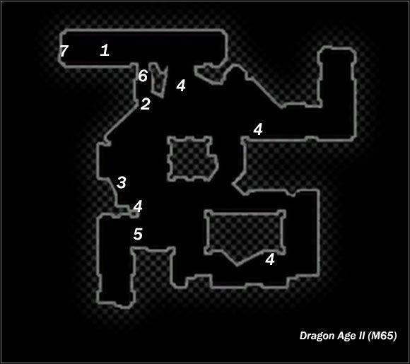 Legend - Map M65 Side Alley; Map M66 Gallows Dungeon - Maps - Dragon Age II - Game Guide and Walkthrough