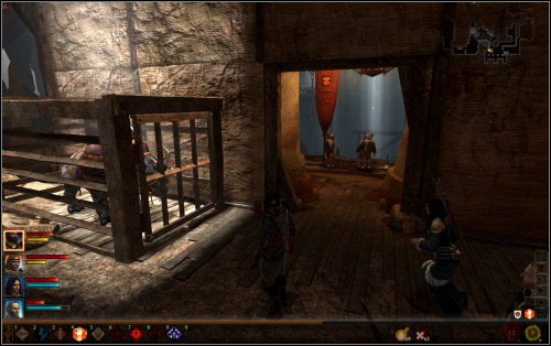 Move on and you will notice the bronto locked in the cage - Walkthrough - Carta Hideout - Dragon Age II: Legacy - Game Guide and Walkthrough