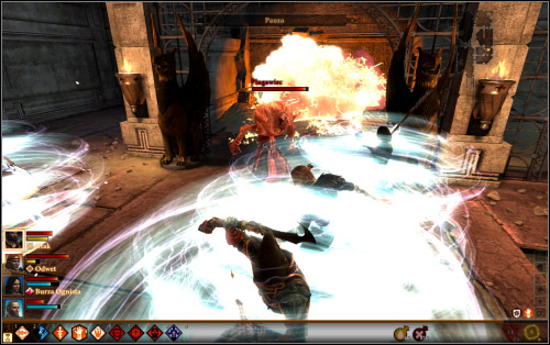 When you activate the other seal go back to the cage with the abomination or take the main path continuing the main mission - Walkthrough - Corypheus's Prison - Farele's Floor - Dragon Age II: Legacy - Game Guide and Walkthrough
