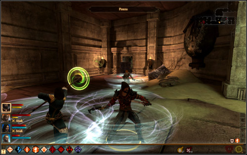 When you enter the chamber with a sight on the outside (9) you'll be attacked from both sides - Walkthrough - Corypheus's Prison - Farele's Floor - Dragon Age II: Legacy - Game Guide and Walkthrough