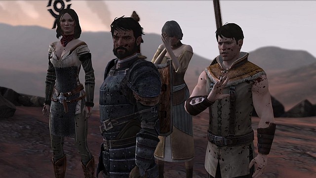 Hawke and his family during the escape from Lothering (prologue) - Dragon Age II storyline - History of Dragon Age - Dragon Age: Inquisition - Game Guide and Walkthrough