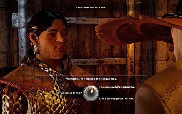 An example important decision to take, during a conversation - Conversations with NPCs - Dragon Age: Inquisition - Game Guide and Walkthrough