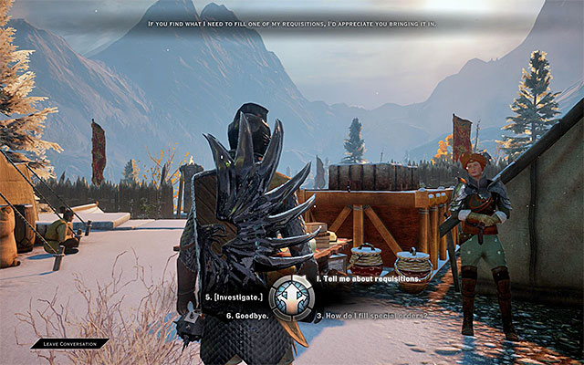 An example quartermaster in Haven - Requisitions - Inquisition management - Dragon Age: Inquisition - Game Guide and Walkthrough