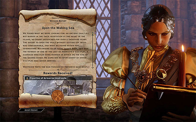 An example report screen - The War Room - Inquisition management - Dragon Age: Inquisition - Game Guide and Walkthrough