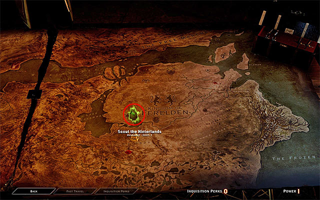 As of now, while at the war room, you only have to perform one action - pick the operation shown in the above screenshot (Scout the Hinterlands) and assign it to be performed (automatically) - The Threat Remains - Main storyline quests (The Path of the Inquisitor) - Dragon Age: Inquisition - Game Guide and Walkthrough