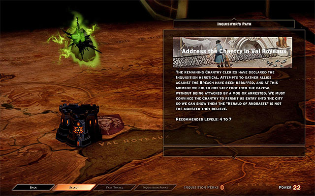 Before you take to completing the rest of this quest, you need to gather, at least, four Power points - The Threat Remains - Main storyline quests (The Path of the Inquisitor) - Dragon Age: Inquisition - Game Guide and Walkthrough