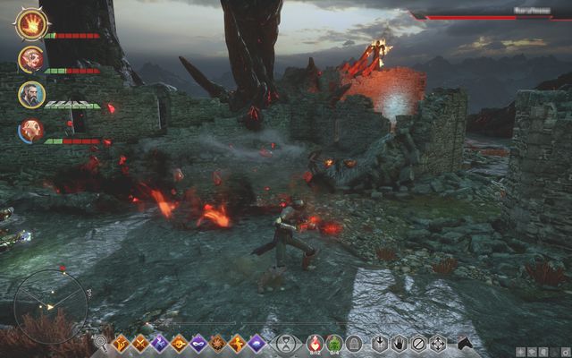 Corypheus attacking at a distance, at the second stage. - Doom Upon All the World - Main storyline quests (The Path of the Inquisitor) - Dragon Age: Inquisition - Game Guide and Walkthrough