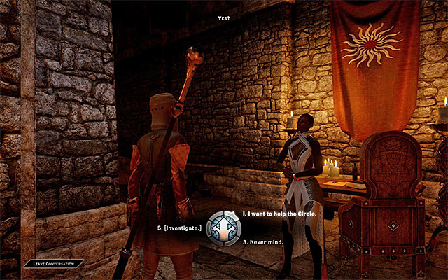 You need to express your willingness to help the Circle - Favors for the First Enchanter - The Inner Circle (companion quests) - Dragon Age: Inquisition - Game Guide and Walkthrough