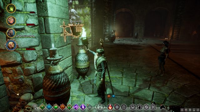 One of the torches that you need to light - The Knights Tomb - Side Quests - Emerald Graves - Dragon Age: Inquisition - Game Guide and Walkthrough