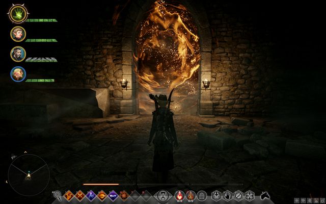 The entrance to the room with the puzzle, sealed off with a magic barrier - The Dead Hand puzzle - Side quests - Exalted Plains - Dragon Age: Inquisition - Game Guide and Walkthrough