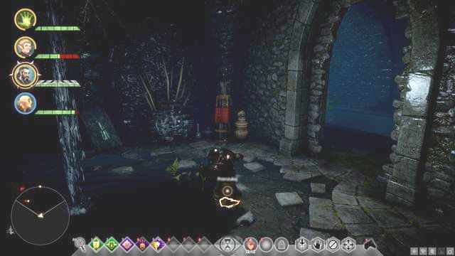 A room with the rune, broken wall on the right - Runes in the Lost Temple - Side quests - Lost Temple of Dirthamen - Dragon Age: Inquisition - Game Guide and Walkthrough