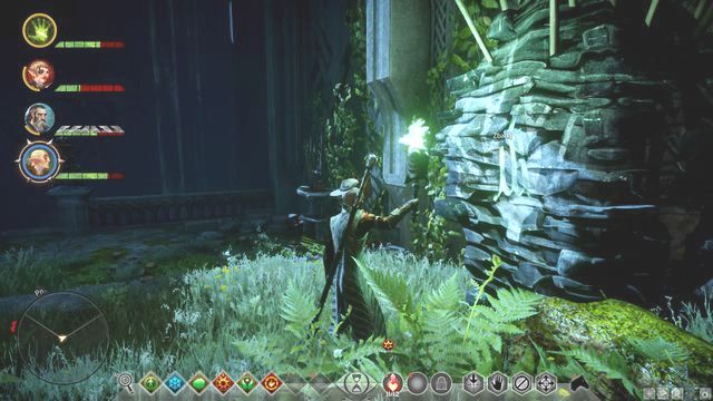 Hardly visible rune on the large rock - Runes in the Lost Temple - Side quests - Lost Temple of Dirthamen - Dragon Age: Inquisition - Game Guide and Walkthrough