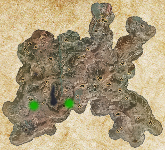 Two Logging Stands have been marked with green color - Quarries and logging stands - Dragon Age: Inquisition - Game Guide and Walkthrough