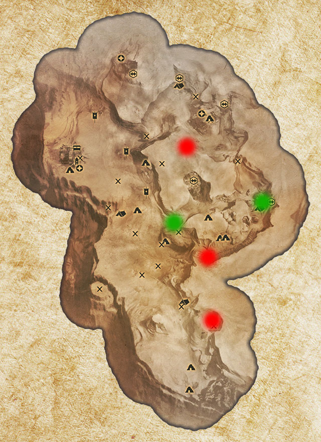 Two Logging Stands in the Western Approach have been marked with green color - Quarries and logging stands - Dragon Age: Inquisition - Game Guide and Walkthrough