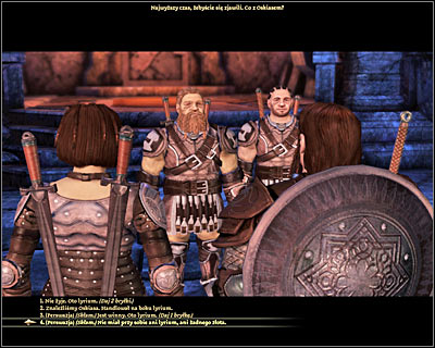 This conversation (M5, 5) can start and end differently, depending on the choices you've made so far - Berahts goodwill - Origin story: Dwarf commoner - Dust Town (Prologue) - Dragon Age: Origins - Game Guide and Walkthrough