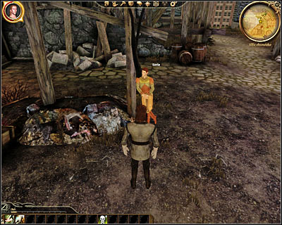 Exit the hut (M8, 2) to find yourself standing in [Denerim - Elven alienage] (M8, 3) - A Day for celebration - Origin story: City elf - Elven alienage (Prologue) - Dragon Age: Origins - Game Guide and Walkthrough