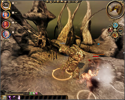 Ignore the initial health bar seen near the main boss, because each time he's lost enough health he'll regenerate and reappear in a different form - Lost in dreams - Main quests - Dragon Age: Origins - Game Guide and Walkthrough