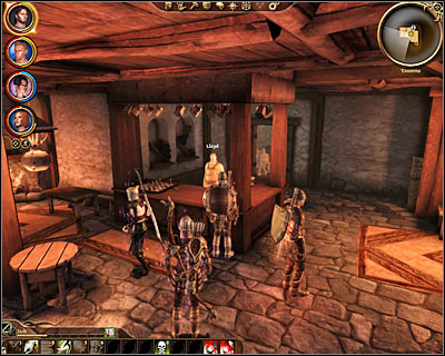 Start off by going to [Redcliffe - Tavern] (M27, 6) and talk to barkeep Lloyd (M27, 7) - Redcliffe - A village under siege - Redcliffe - Dragon Age: Origins - Game Guide and Walkthrough