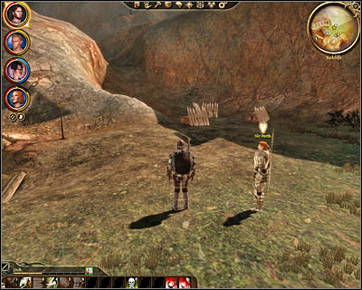 Once you've explored the village find Sir Perth (M27, 16) on the hill in the north-east and talk to him - Redcliffe - A village under siege - Redcliffe - Dragon Age: Origins - Game Guide and Walkthrough