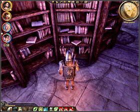 Step 2: Find the first book located in the northern row of the southern section of the library (M33, 18) - The Circle tower - Summoning sciences - The Circle tower - Dragon Age: Origins - Game Guide and Walkthrough