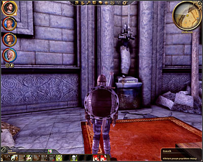 Now click on a statue with a raised sword (M34, 14) - The Circle tower - Watchguard of the Reaching - The Circle tower - Dragon Age: Origins - Game Guide and Walkthrough