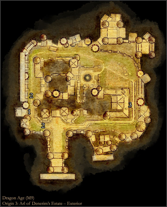 1 - Map M9: Arl Of Denerims Estate - Exterior - Maps - Dragon Age: Origins - Game Guide and Walkthrough